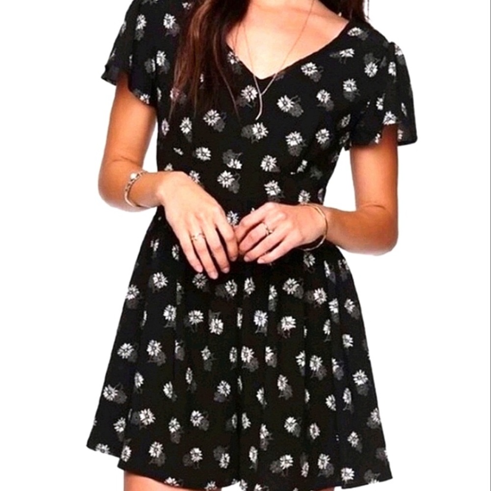 Black Romper With Flowers